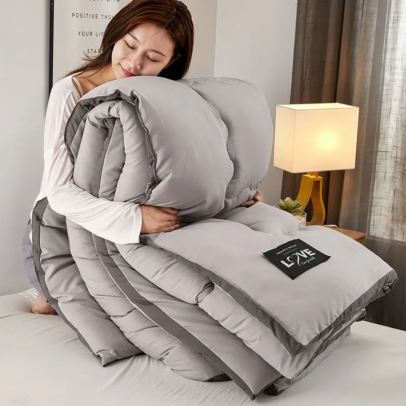 

Winter Warm Soft Double-Sided Soft Velvet Thick Bed Quilt Blanket Solid Color Light Luxury Quilt Four Seasons Available Quilt