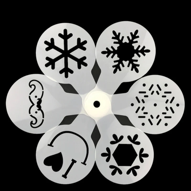 

Christmas Snowflake Fancy Coffee Milk Tea Stencils DIY Scrapbook Embossing Graffiti Decor Painting Template Baking Tool Reusable