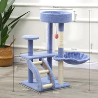 Cat House Scratching Post Tower Tree Cat Castle Floored Sisal Climbing Shelf with Pet Stair Pet Furniture Play Structure for Cat