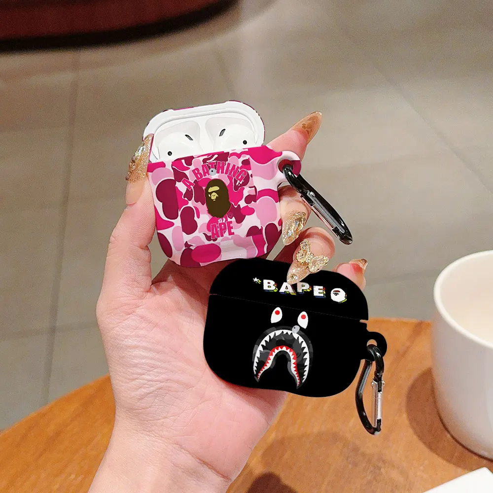 Противоударный крутой защитный глянцевый жесткий чехол для наушников HD B-Baths-B-BAPES