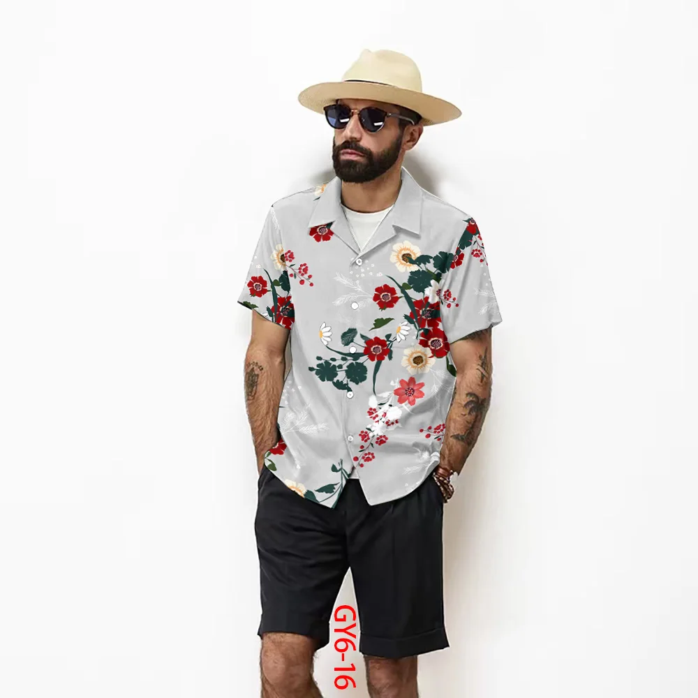 3D HD Printed Mens Sports Suit Hawaii Style Summer Men's Short-sleeved Shirt Cozy Polyester Tops Stylish Shorts Casual T-shirts