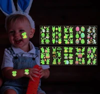 110pcs childrens easter luminous tattoo face paste cute rabbit eggs tattoo sticker funny temporary foot hand tattoo stickers
