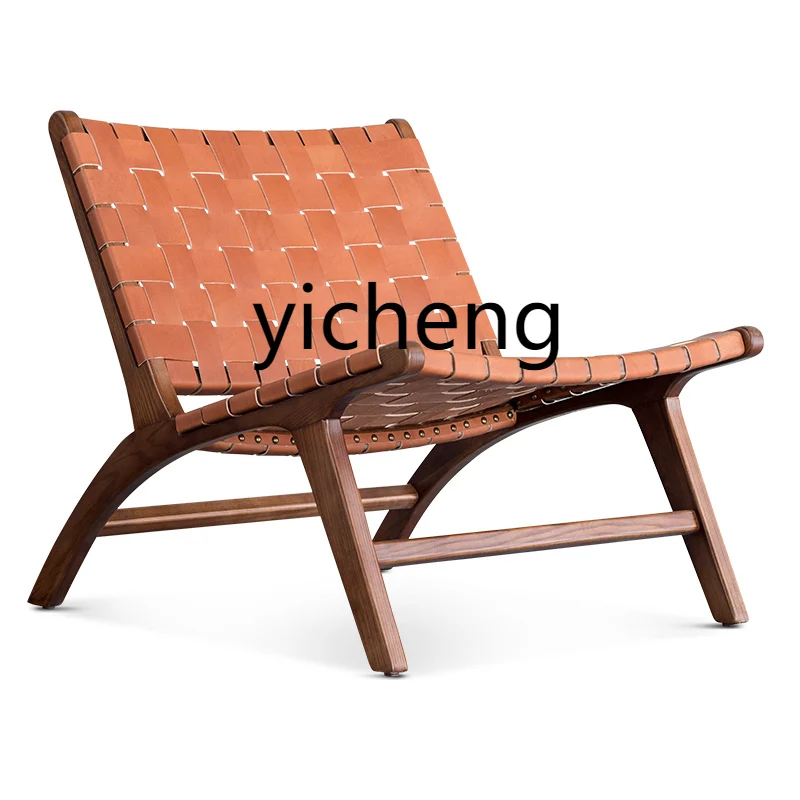 

YY Nordic Lazy Solid Wood Sofa Chair Balcony Outdoor Modern Simple Chair