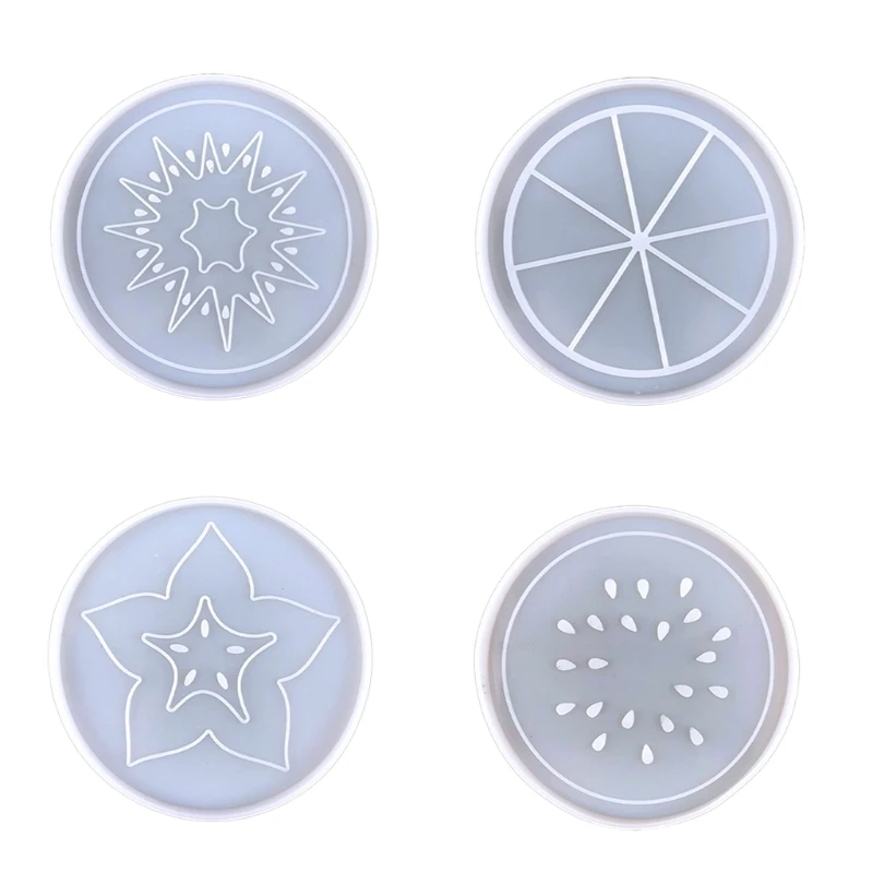 

Fruit Coaster Epoxy Resin Mold Diy Watermelon Orange Carambola Kiwi Coaster Mold Coffee Pad Silicone Mold Home Decors