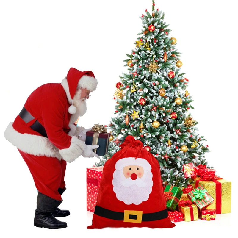 

New Hot Sale Fashion Large Christmas Gift Bag Multi Colors Xmas Bags for Wrapping Packing for Christmas Party Winter Holidays