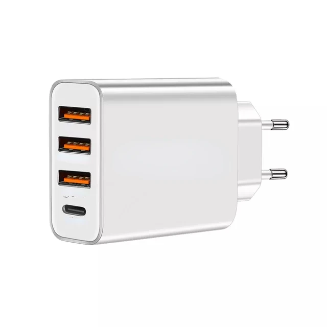 

3 USB Port PD20W Type-C Phone Charger Smartphone Charging Adapter Home Outdoor Cellphone Power Supply Accessory