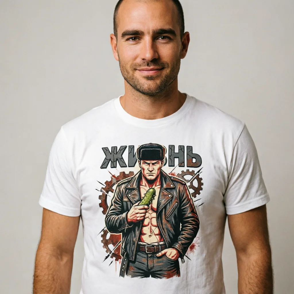 Футболка Gopnik Life Vintage Streetwear для мужчин – ретро-футболка с русским уличным принтом в стиле кэжуал. (art.: 3920dcd212a47) - 3920dcd212a47