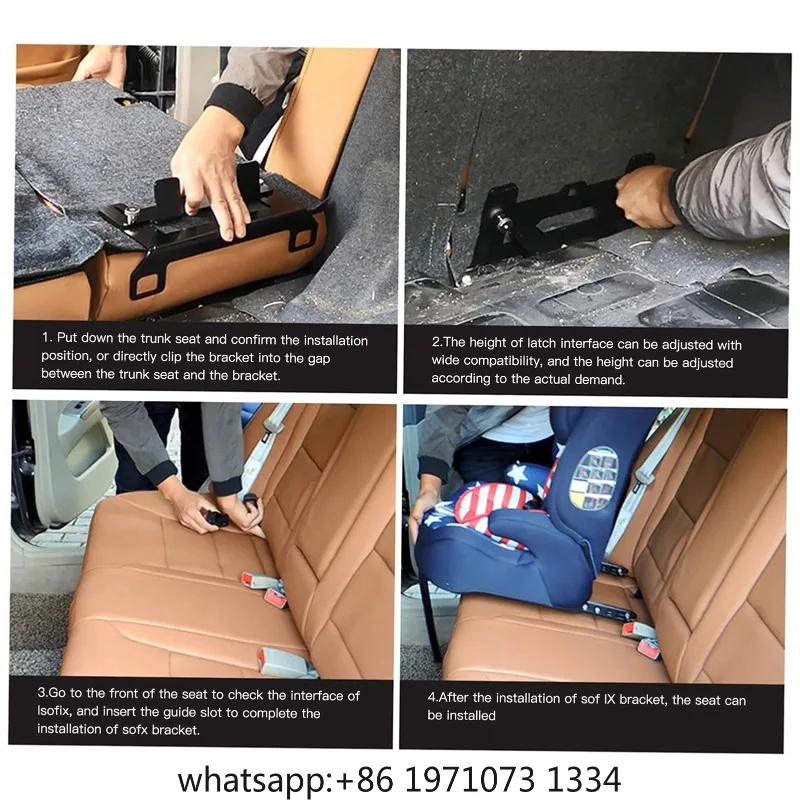Фото Универсальный стальной кронштейн-фиксатор для крепления автокресла ISOFIX, соединитель ремня безопасности, инструмент для крепления ремня безопасности №3