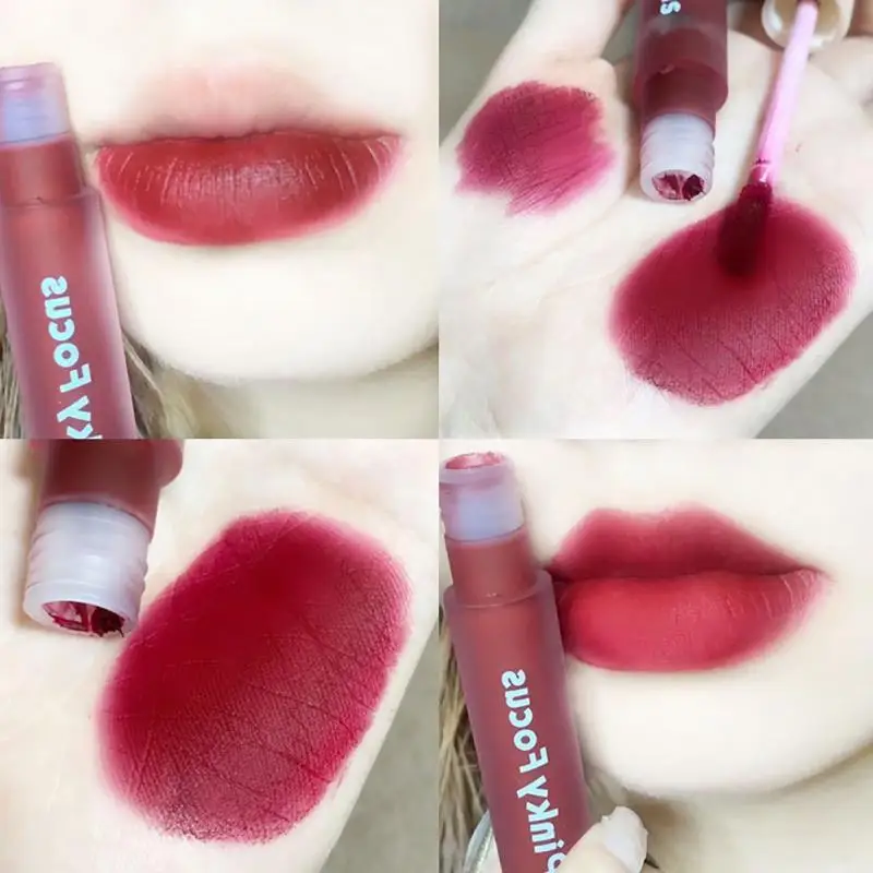 Матовая губная помада блеск для губ бархатный водостойкий долговечный двойной и