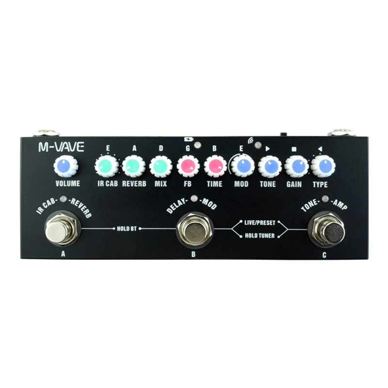 

M-VAVE Guitar Effector Iron Shell Effector Square Baby Guitar Accessory Effector Delay Multi Effects Pedal Processor