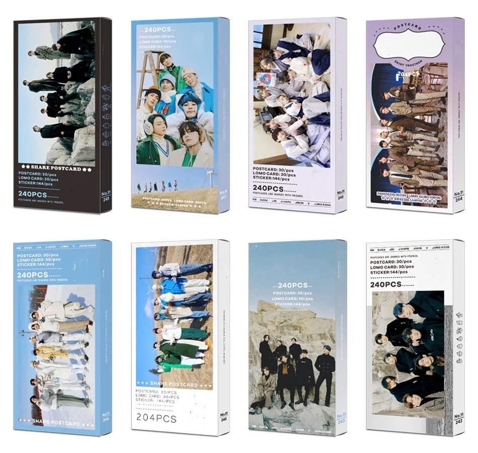 

Оптовая продажа, Kpop Idol 2021, зимняя упаковка, Bangtan Boys Lomo открытки, поделиться плакатами, набор альбомов, фотооткрыток, поклонников, подарок