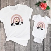 rainbow mama and mini family matching tshirt summer 2021 family look t shirts mommy and me clothes casual baby clothes girl love