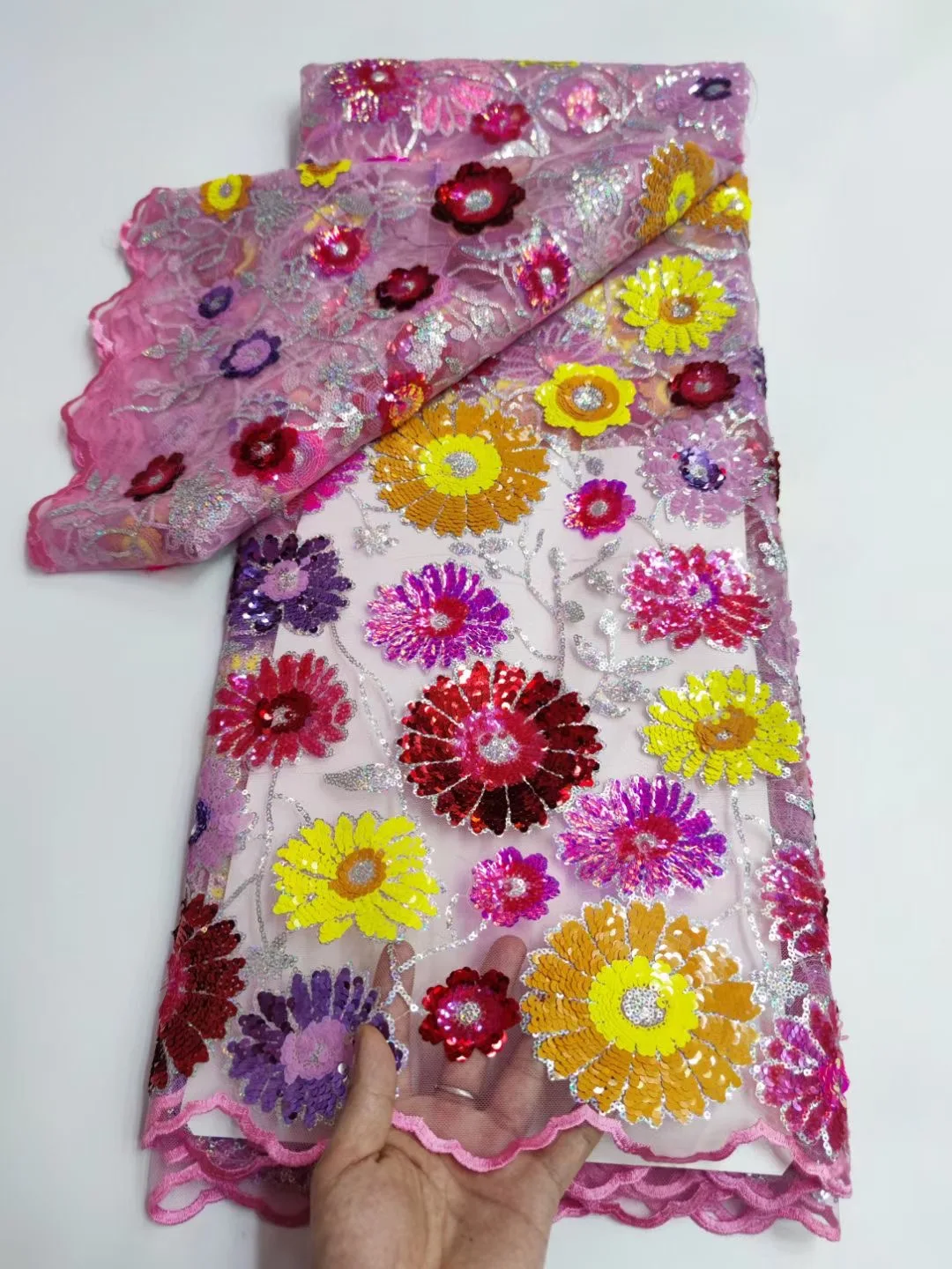 Новейшая яркая африканская кружевная ткань с блестками французские сетчатые