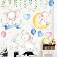 elephant balloon wall stickers for kids childrens baby bedroom decoration wallpapers cartoon animal self adhesive decals