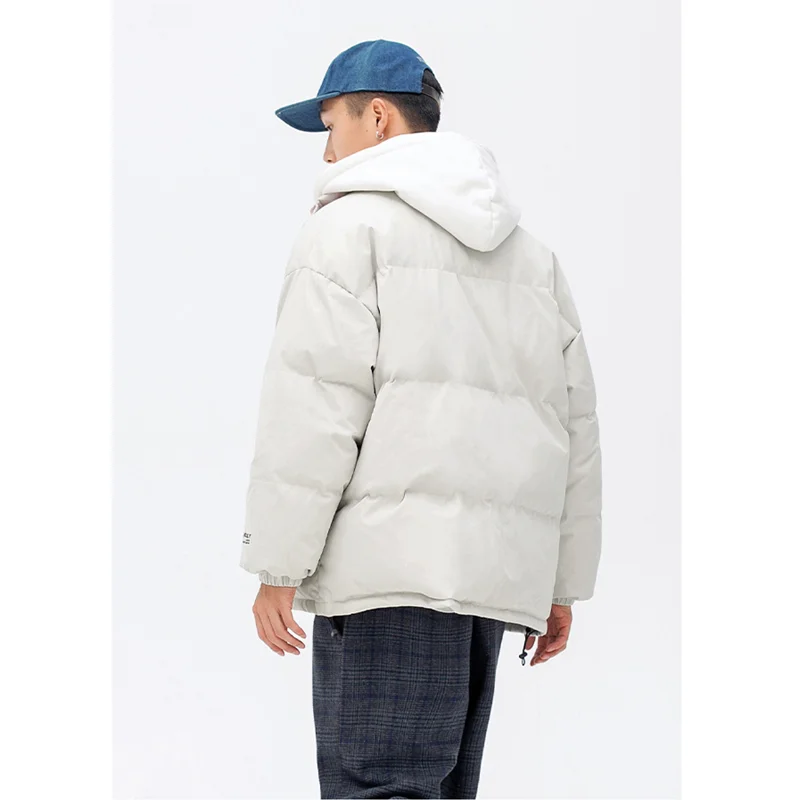 Men's Wear 2022 New Black Fake Two Pieces Hooded Cotton-padded Clothes Recreational Loose Comfortable  Down Jacket Winter Female