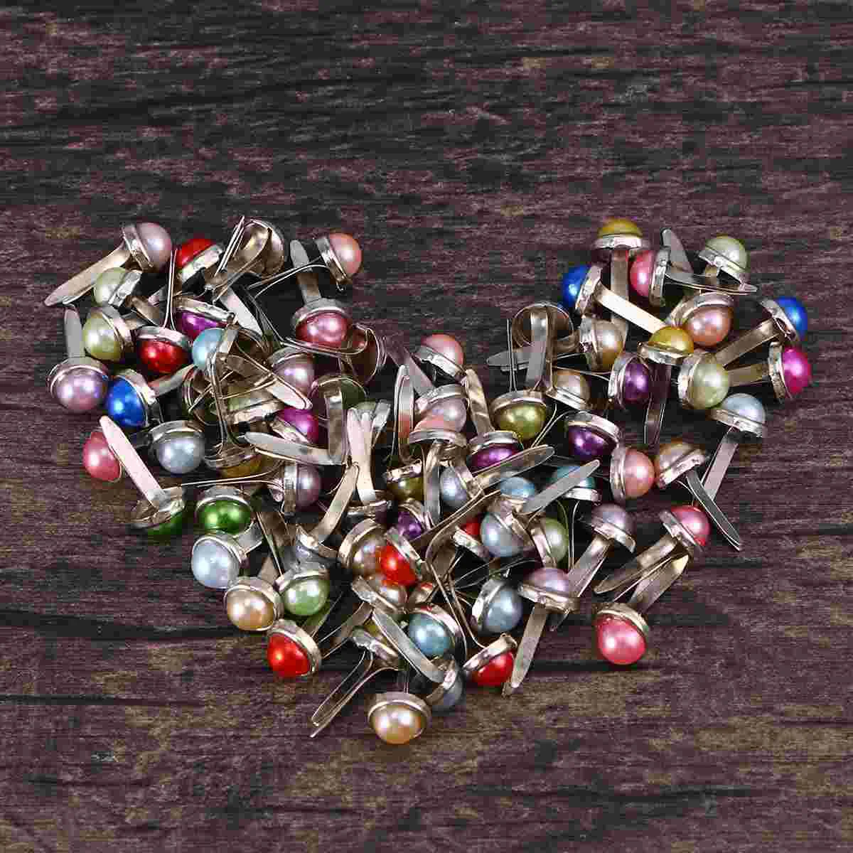 

Brads Fasteners Craft Scrapbooking Paperpearl Mini Round Embellishmentsmakingcrafts Large Snap Metal