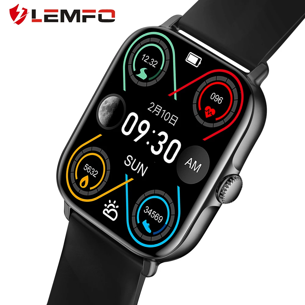 LEMFO Smart Watch T12 2022 Men Women 1.81 inch Full Touch Screen Fitness Tracker IP67 Waterproof GTS 3 Smartwatch pk P28 GTS3