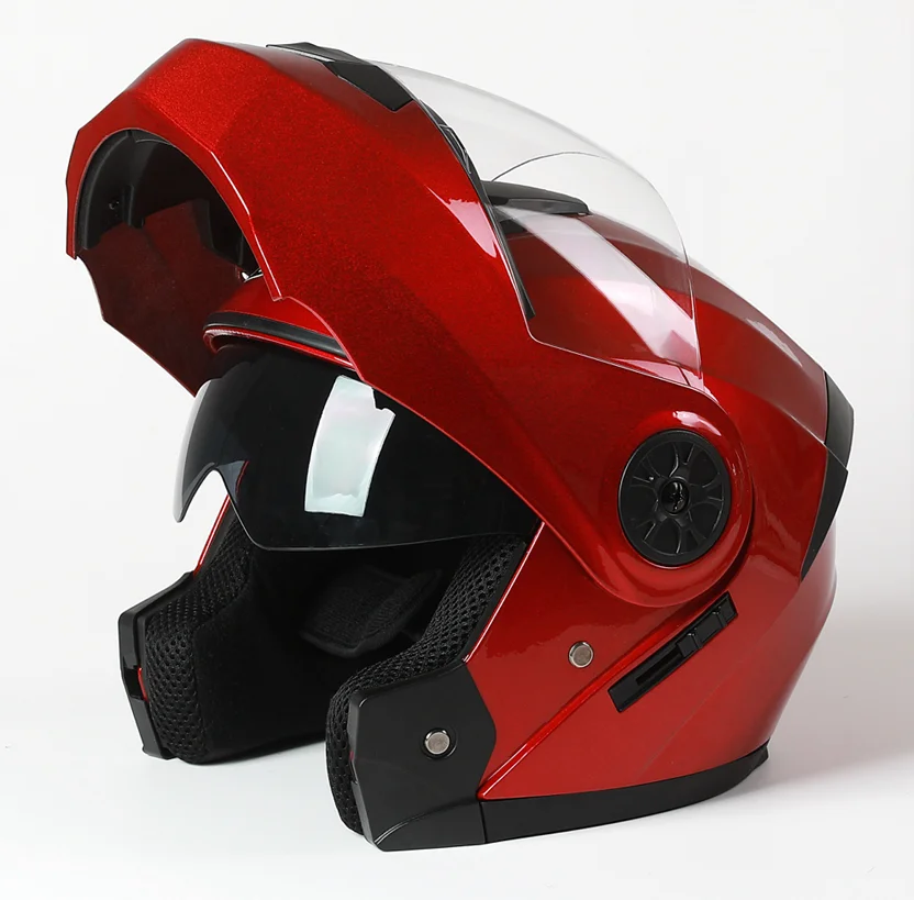 

DOT Dual Visors Helmets Modular Motorcycle Helmet Flip Up Open Full Face Cascos Moto Motocicleta Capacete for Men