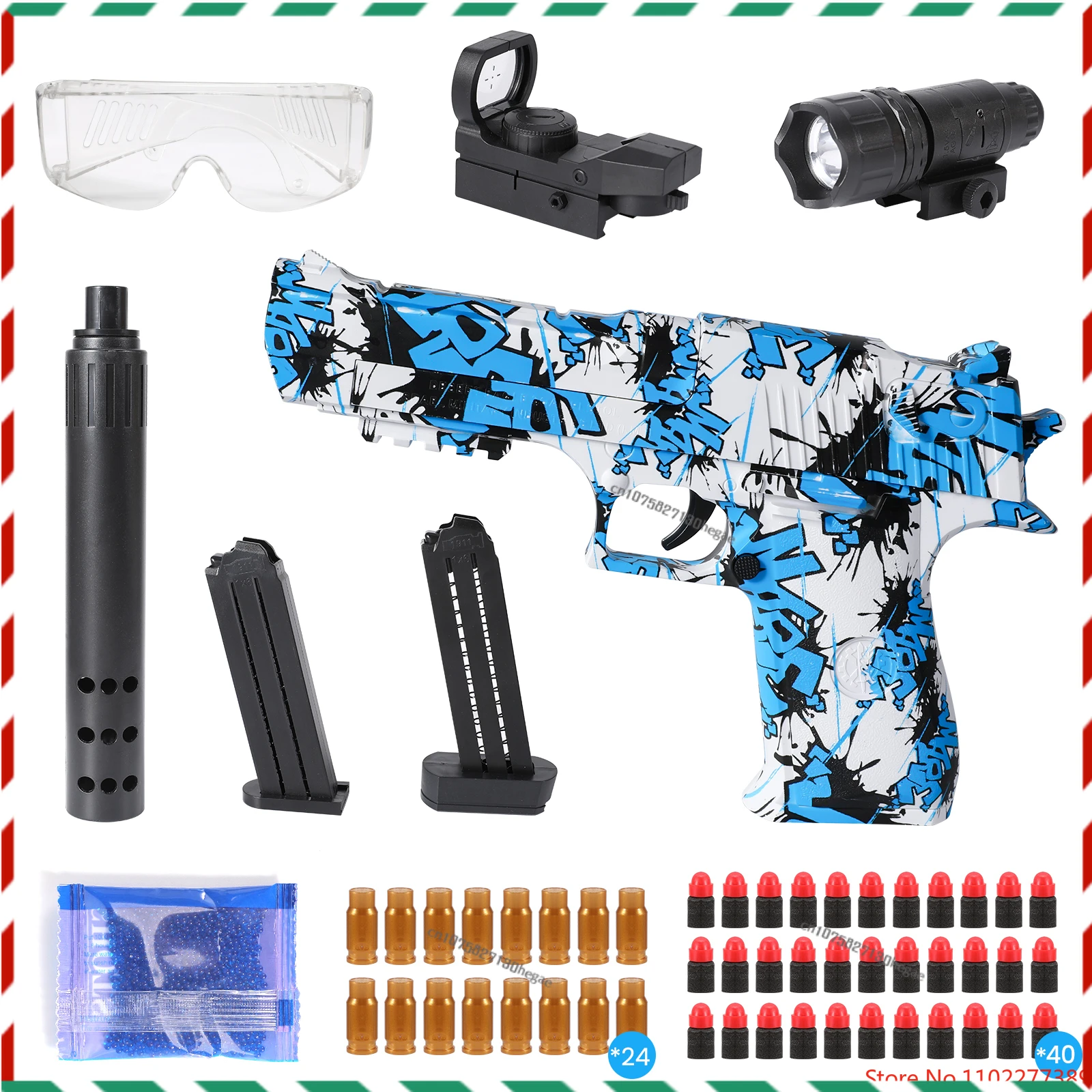 

Игрушечные пистолеты Glock, безопасная мягкая пулевая Водяная бомба, двойное использование, ракушка, эжекция, искусственный пистолет, детский уличный гелевый пистолет, рождественский подарок