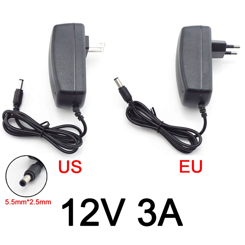 

12V 3A 3000am AC to DC Power Adapter Supply Converter charger switchLed Transformer Charging for CCTV Camera LED strip light