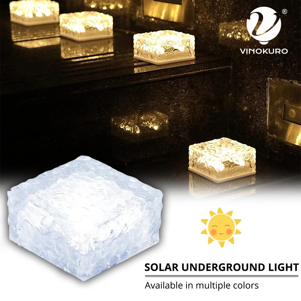 

Solar Light Outdoor Ice Cube Light 4/6 LED Waterproof Decorative Ice Stone Cube Light Garden Courtyard Decorative Brick Light