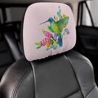 hummingbird flower pattern 2 pack car headrest cover seat rest protector cover universal fit most cartruck models for