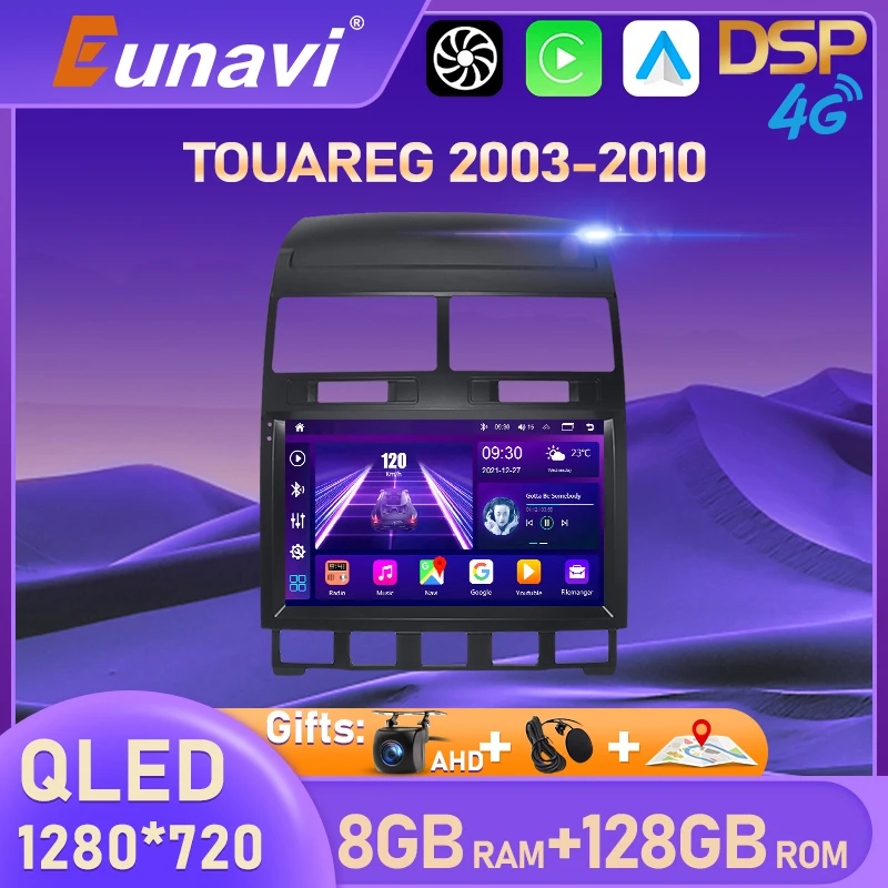 

Eunavi Android Авто GPS для Volkswagen Touareg GP 2002 - 2010 автомобильный Радио мультимедийный плеер головное устройство 4G QLED 2din 2 din Carplay