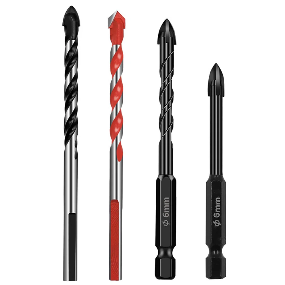 

4pcs/set Multifunctional Tile Glass Drill Bit Alloy Drill Bit For Eramic Granite Tiles Stone Wood Plastic Concrete Hole Opener
