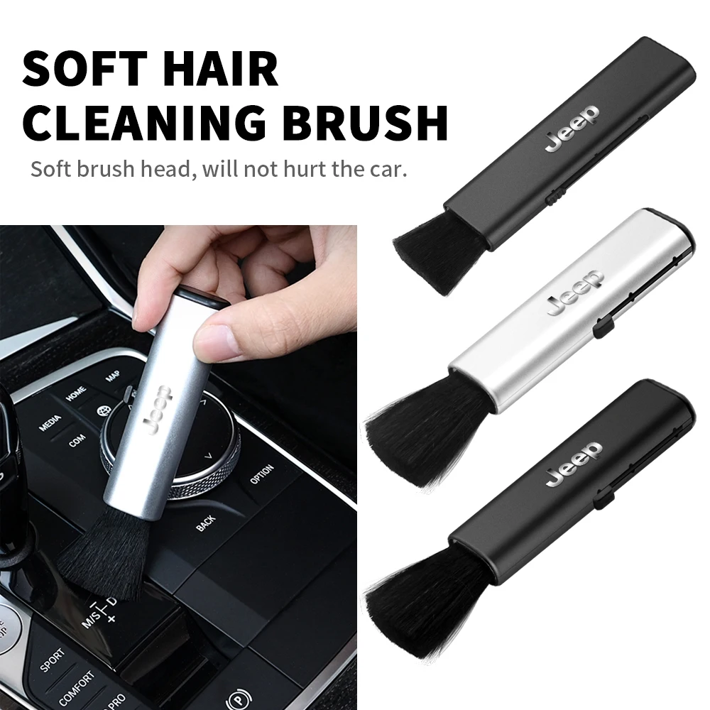 

1PCS Car Air Outlet Computer Keyboard Brush Retractable Cleaning Dusting For JEEP Renegade Patriot Wrangler Cherokee Compass
