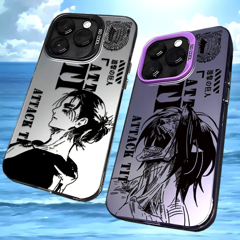 Фото Японский чехол для телефона Attack On Titan Eren с матовым покрытием для iPhone 17, 16, 15, 14 Plus, 13, 12 Mini, 11 Pro Max, акриловый, силиконовый, жесткий чехол №1