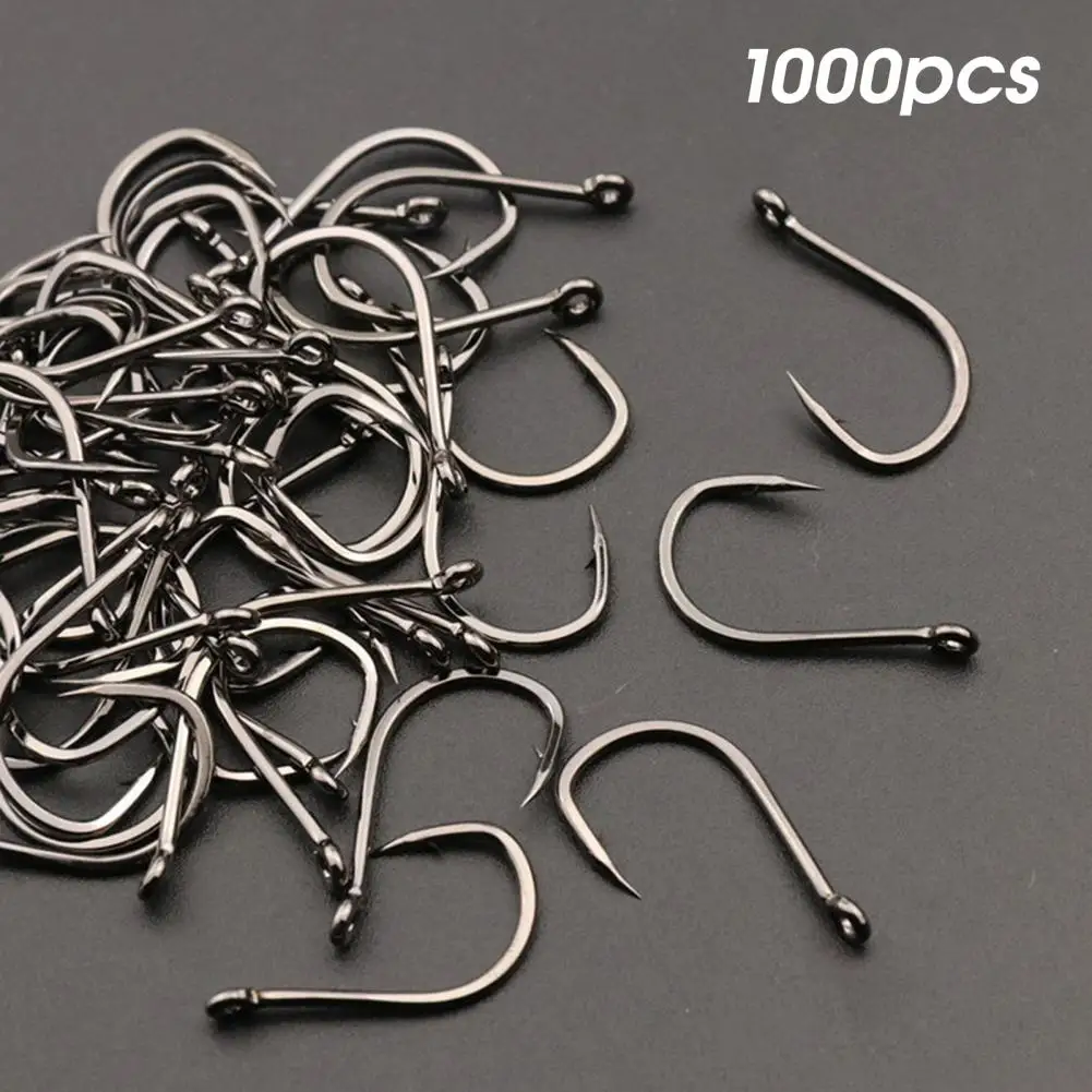 

1000Pcs Number 3-12 Fishing J Hook Different Specifications Wear-resistant Accessories Practical Sharp Fishing Jig Hooks