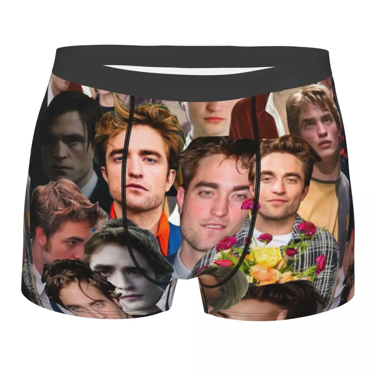 

Hot Boxer Shorts Panties Briefs Men Robert Pattinson Collage Underwear Mid Waist Underpants for Homme Plus Size