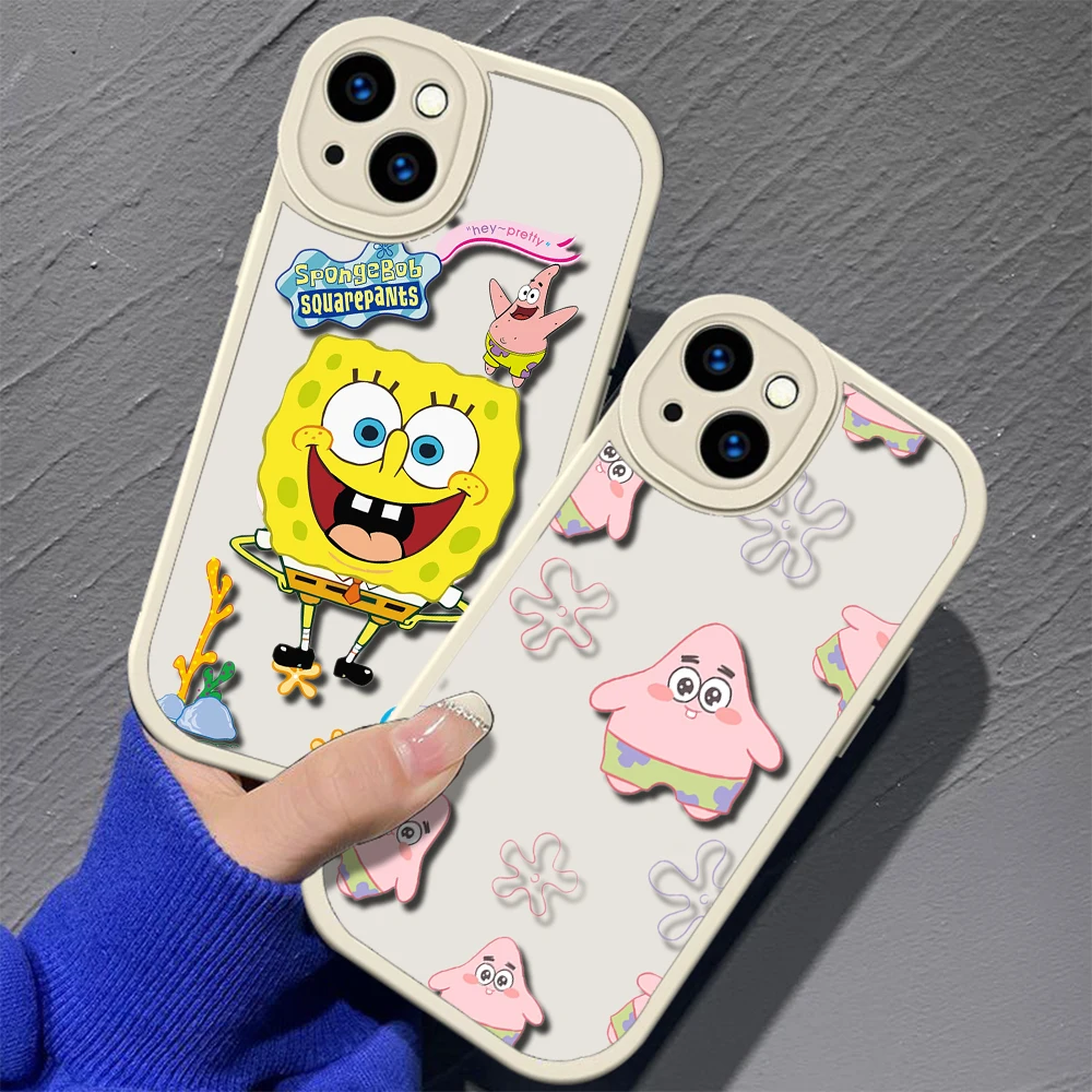 Мягкий силиконовый чехол R16 SpongeBob SquarePants для iPhone 15 Plus 14 13 12 11 X XS XR Pro Max Mini 8 7