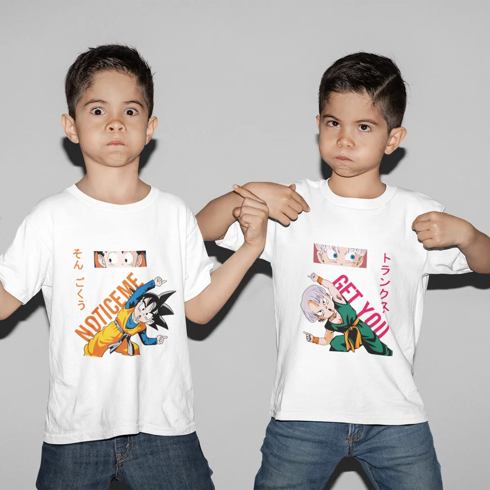 

Goku Fit Kids Boy T-shirt Brother Matching Clothes Fashion Anime Comics Harajuku Children's Baby Clothing Summer Streetwear