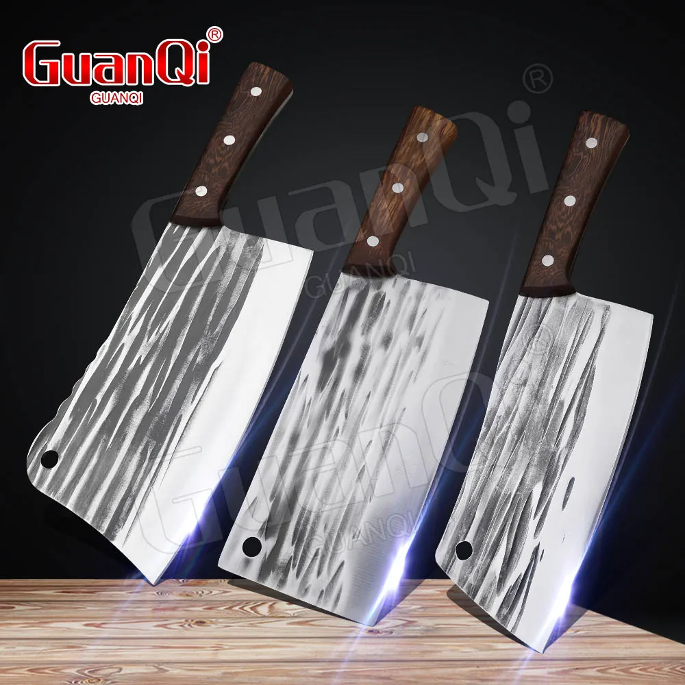

8inch Bone Butcher Knife Handmade Forged Meat Bone Cleaver Vegetables Chinese Chef Slicing Kitchen Knife Chopping Knife