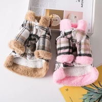 plaid coat jack pet dog clothes thick warm clothing dogs super small cute chihuahua print autumn winter pink girl boy mascotas