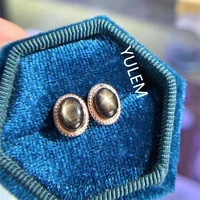simple design star light sapphire stud earrings 5 mm 7 mm natural star light silver earrings solid 925 silver gemstone earring