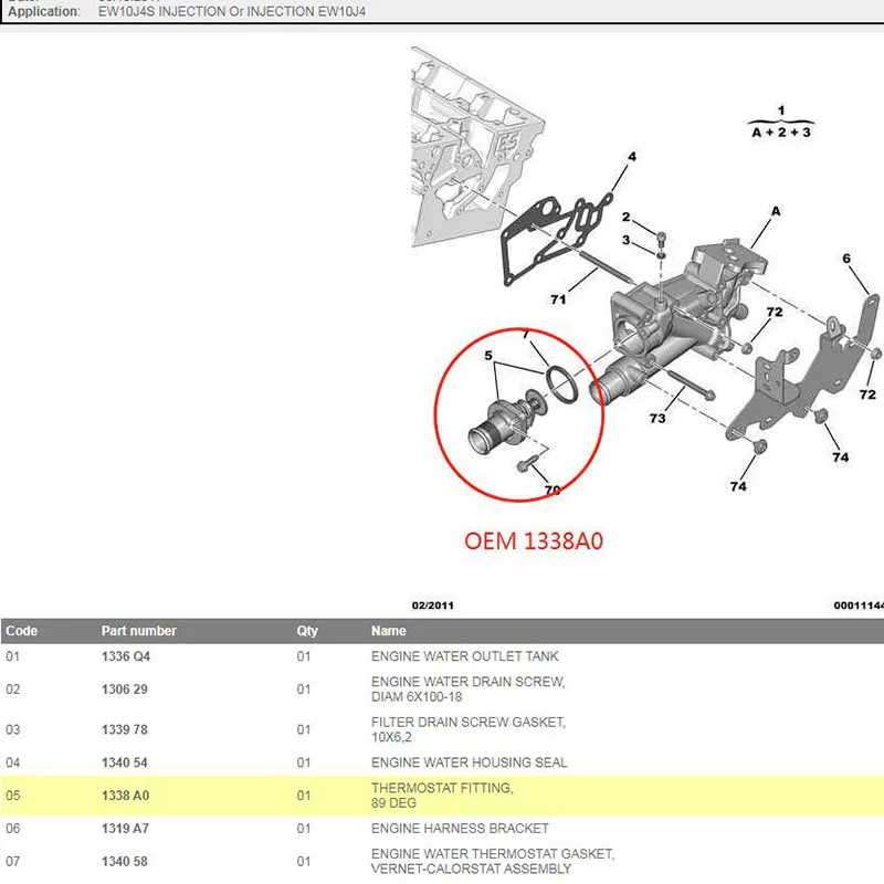 1338A0 для Peugeot 206 307CC/SW 308 407 408 607 3008 Citroen c4 Picasso I C5 Saina Sega 2 0 3 термостат охлаждающей