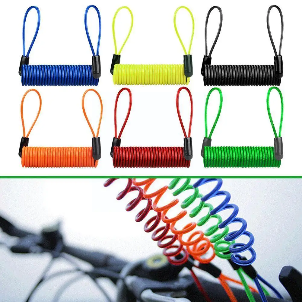 

6PCS 120cm Motorcycle Alarm Disc Lock Security Anti Lock Disc Reminder Lock Motor Bicycle Alarm Thief Cable Motorbike Secur R3W8