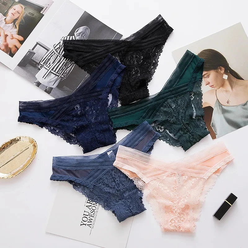 

Sexy Panties Women Underwear Fashion European Sexy Panties Female Lace Low-waist Female Underpants Thin Traceless Briefs Women