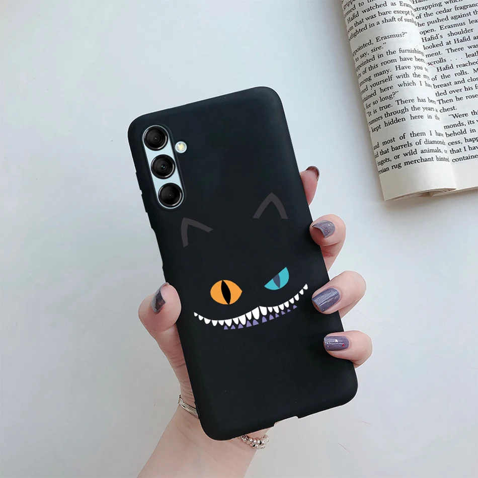 Фото Чехол для телефона Samsung Galaxy A34, женская модель, милый кот, кактус, Мягкая силиконовая задняя крышка из ТПУ для Samsung A24, A34, A54, M14, искусственные чехлы №3