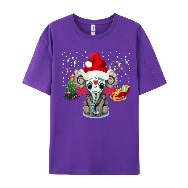 Милый слон рождественская пижамная футболка с сахарным черепом винтажная для