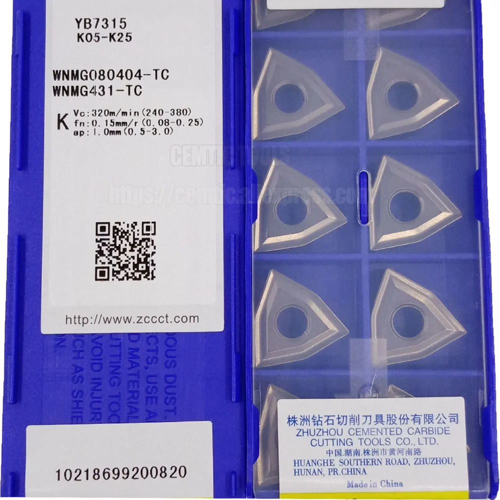 

ZCC Turning Tool 10pcs/lot YB7315 WNMG080404-TC YBD152C Lathe Tools Coated Cemented Carbide Inserts