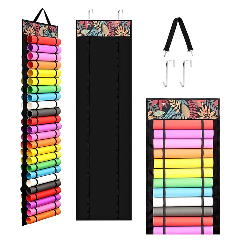 

Vinyl Roll Holder with 48 Compartments Vinyl Storage Organizer Craft Vinyl Storage Rack for Home Craft Room Door Wall