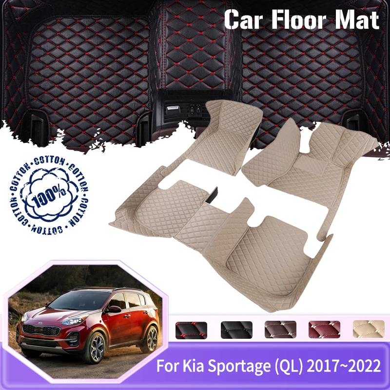 

Car Mats Floor For Kia Sportage QL MK4 2017~2022 Waterproof Protective Pad Carpet Leather Floor Mat Mud Car Accessories Interior