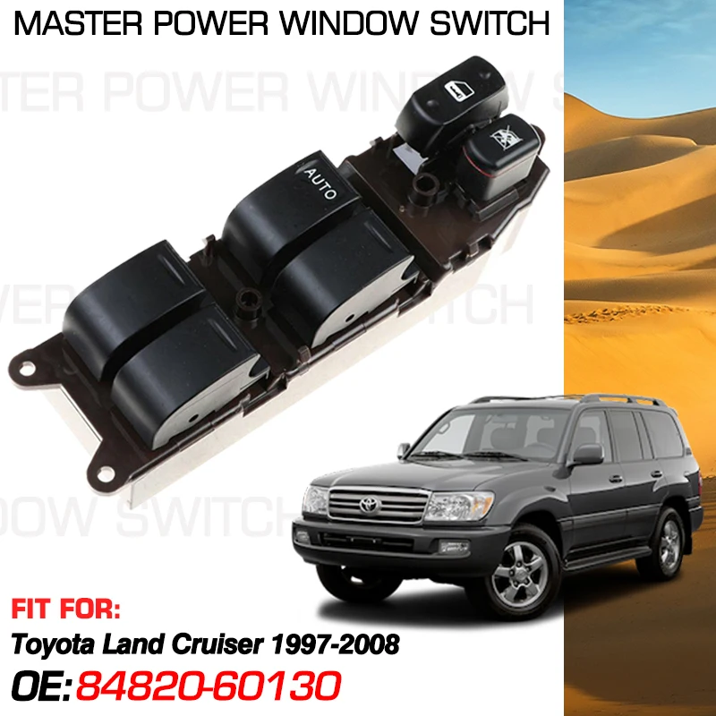

Главный выключатель стеклоподъемника 84820-60130, кнопка управления для Toyota Land Cruiser 1997-2008 8482042060 8482060110 8482006011, 14 контактов