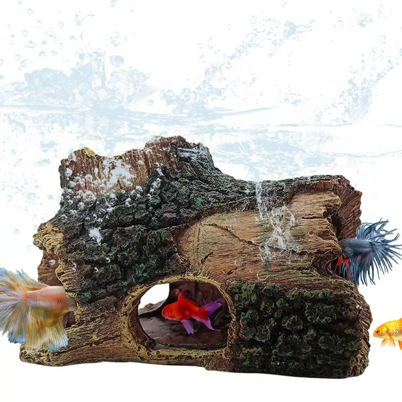 

Aquarium Decoration Tree Trunk Aquarium Resin Ornament Decoration Hole Log And Wood Cave House For Fish Tank Shrimps Crabs