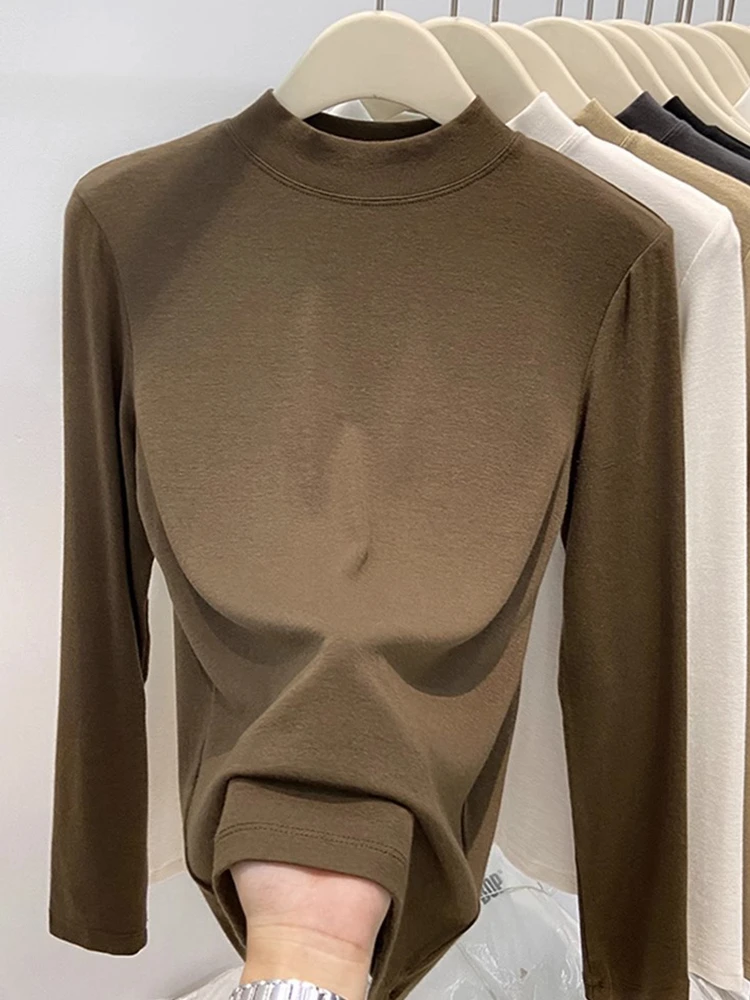 Нижняя рубашка Dralon с полувысоким воротником женская нижняя осень и зима 2024 новый