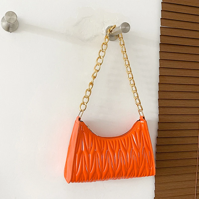 

Модные сумочки из искусственной кожи, Женская однотонная роскошная дизайнерская сумка на цепочке для покупок, Женская классическая проста...