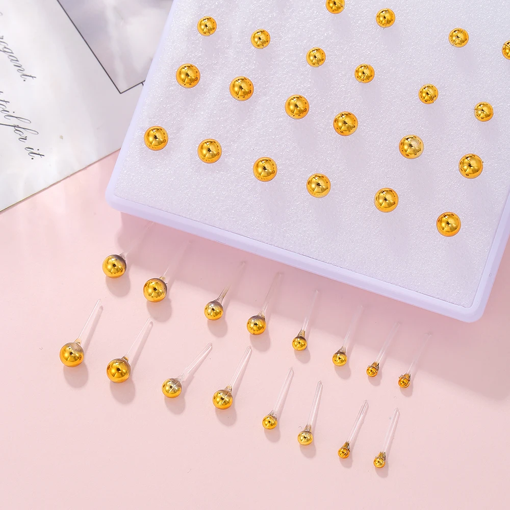 24 пары/коробка акриловые серьги-гвоздики